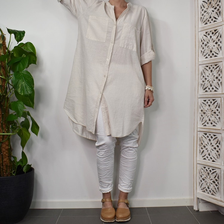Bomullstunika Stripe BEIGE - Marta du Chateau