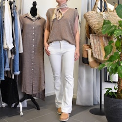 Topp V-ringad Lurex BRUN TAUPE