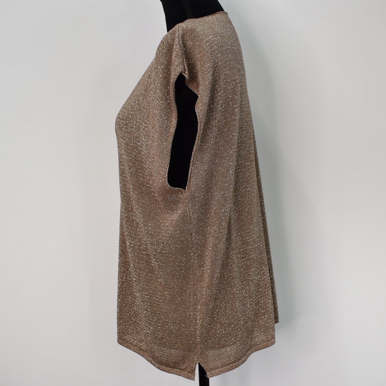 Topp V-ringad Lurex BRUN TAUPE