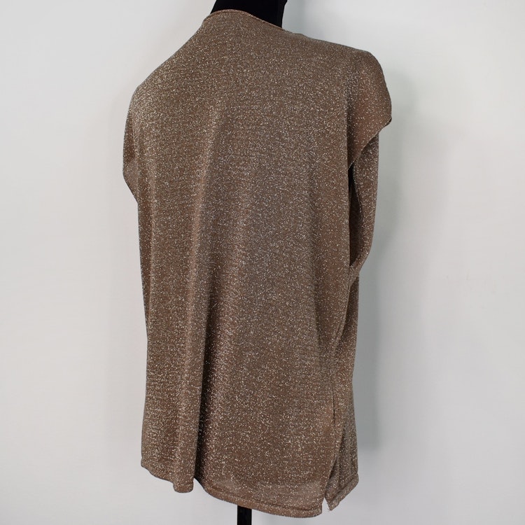 Topp V-ringad Lurex BRUN TAUPE