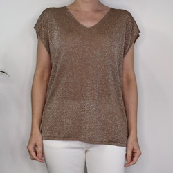 Topp V-ringad Lurex BRUN TAUPE