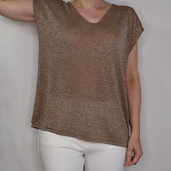 Topp V-ringad Lurex BRUN TAUPE