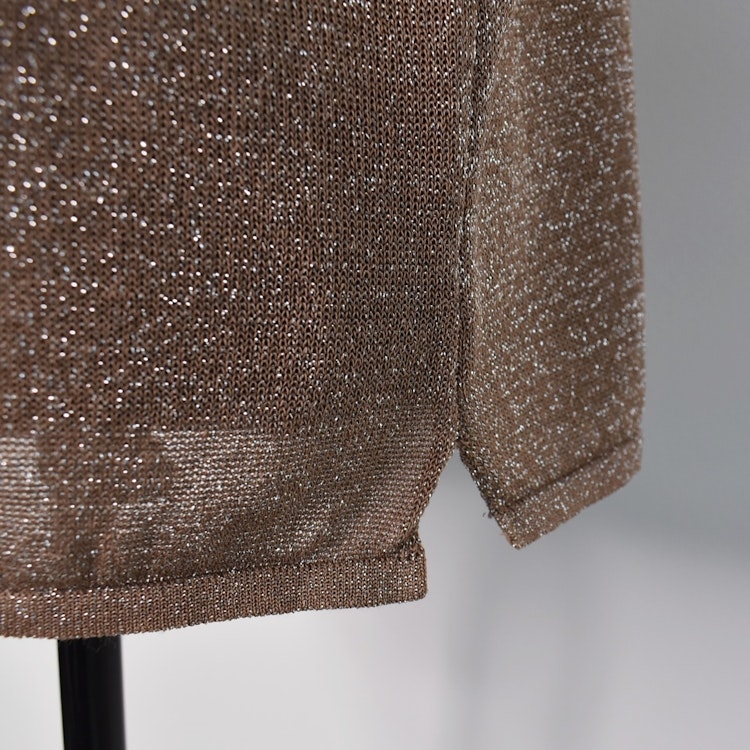Topp V-ringad Lurex BRUN TAUPE