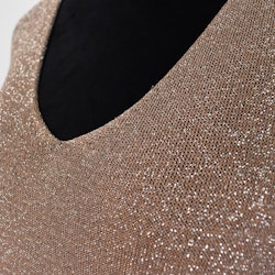 Topp V-ringad Lurex BRUN TAUPE