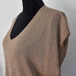 Topp V-ringad Lurex BRUN TAUPE