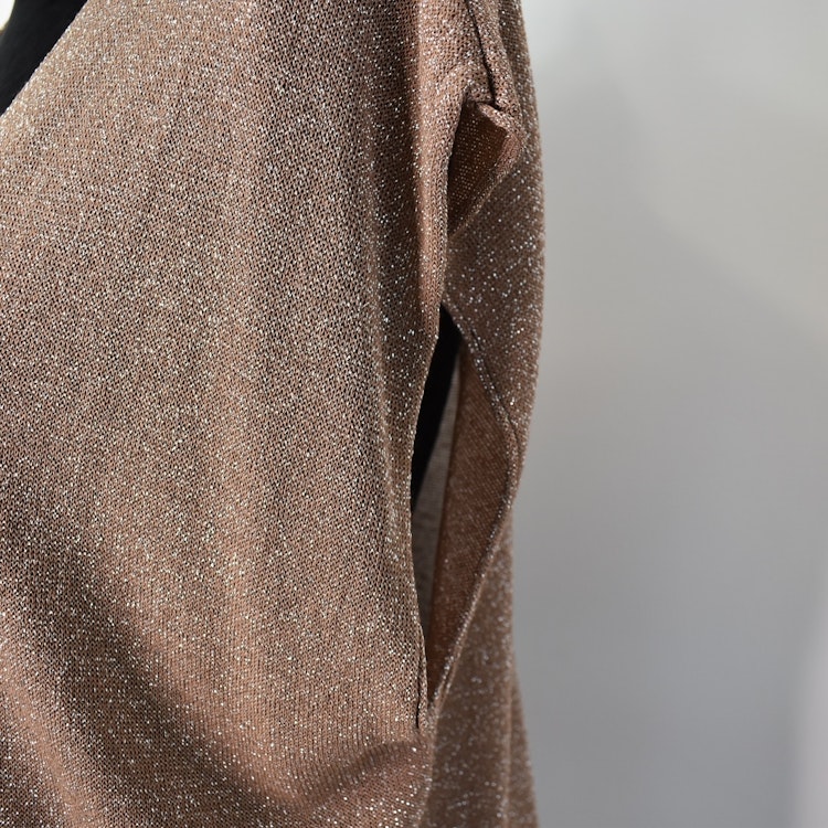 Topp V-ringad Lurex BRUN TAUPE
