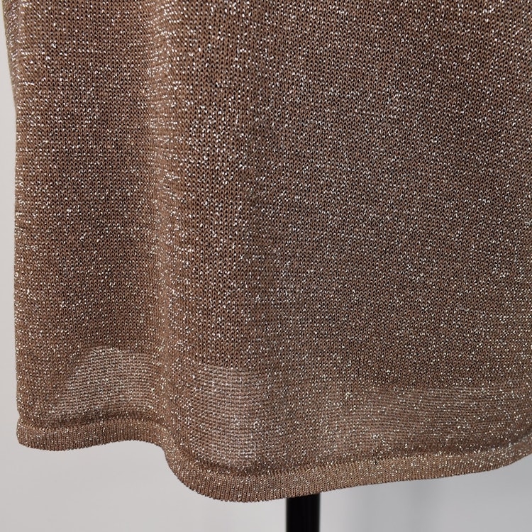 Topp V-ringad Lurex BRUN TAUPE