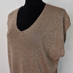 Topp V-ringad Lurex BRUN TAUPE