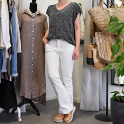 Topp V-ringad Lurex SVART