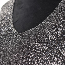 Topp V-ringad Lurex SVART
