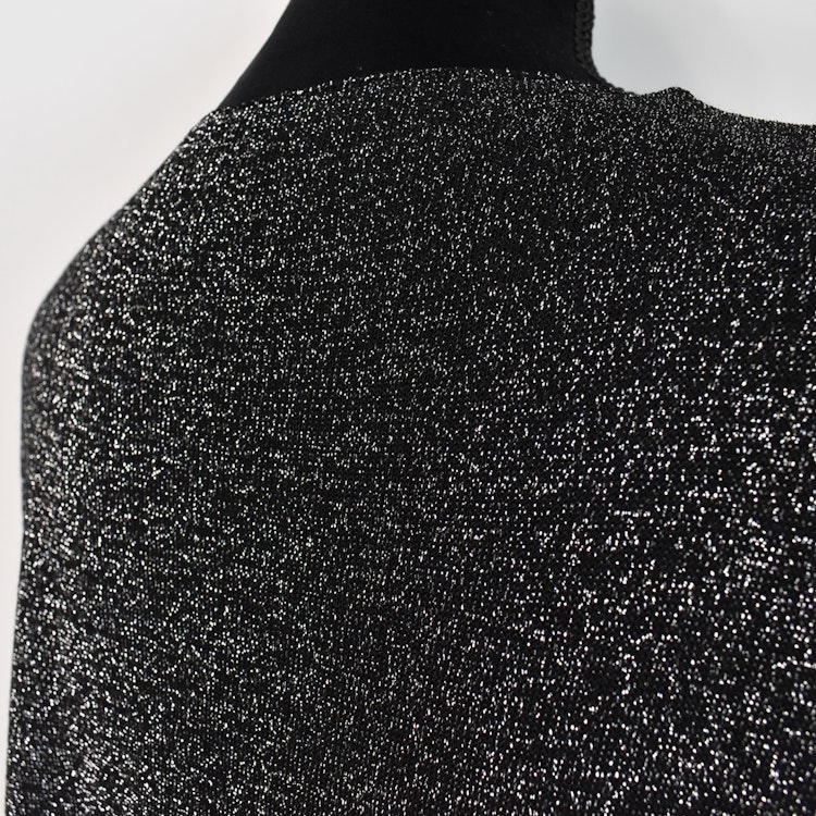 Topp V-ringad Lurex SVART