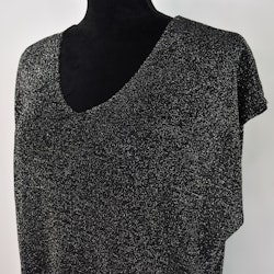 Topp V-ringad Lurex SVART