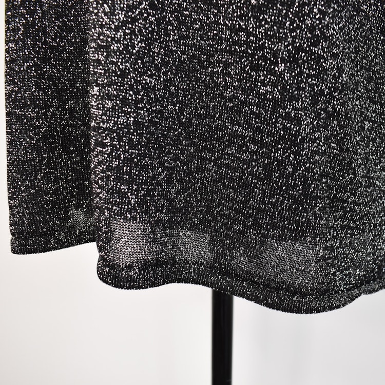 Topp V-ringad Lurex SVART