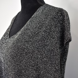 Topp V-ringad Lurex SVART
