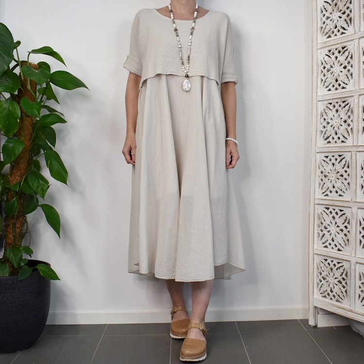 Klänning 2-delad BEIGE