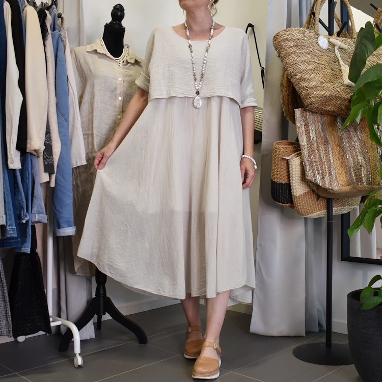 Klänning 2-delad BEIGE