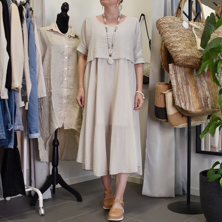 Klänning 2-delad BEIGE