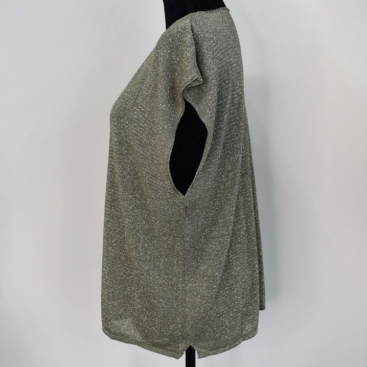 Topp V-ringad Lurex KAKI