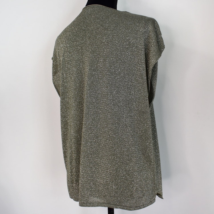 Topp V-ringad Lurex KAKI
