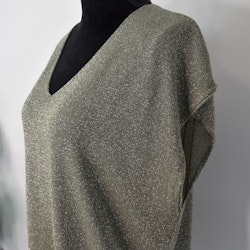 Topp V-ringad Lurex KAKI