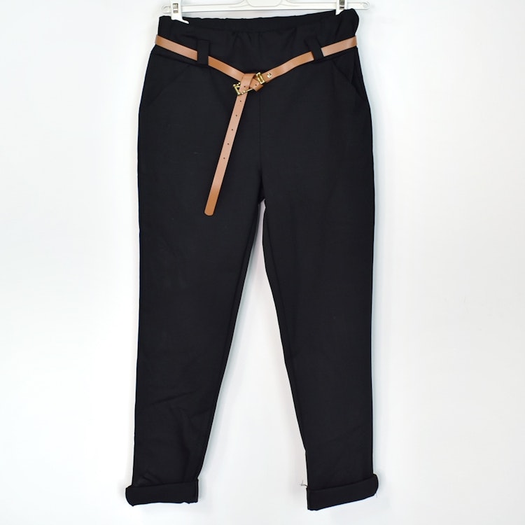 Leggings med Fickor och Skärp SVART