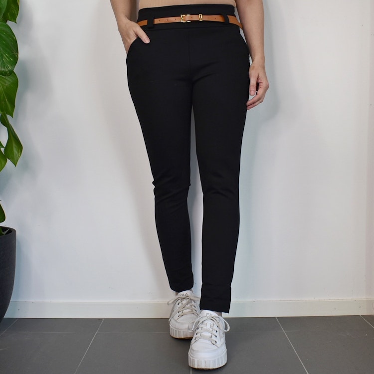 Leggings med Fickor och Skärp SVART