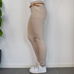 Leggings med Fickor och Skärp BEIGE