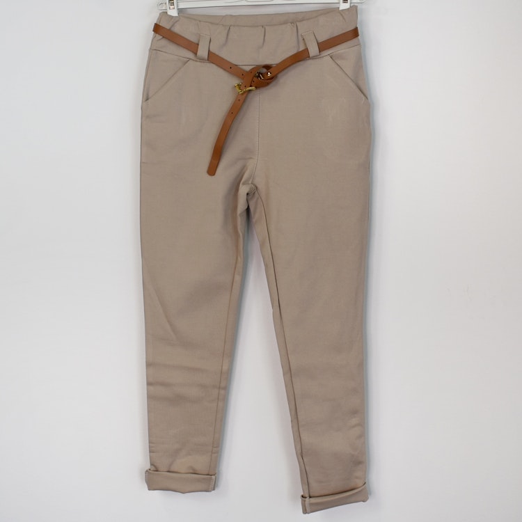 Leggings med Fickor och Skärp BEIGE