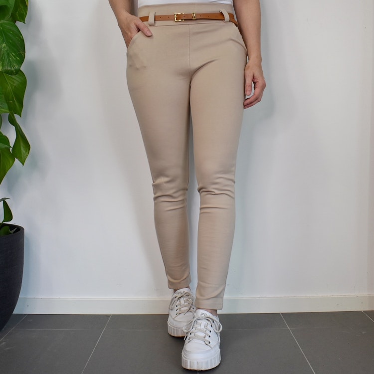Leggings med Fickor och Skärp BEIGE
