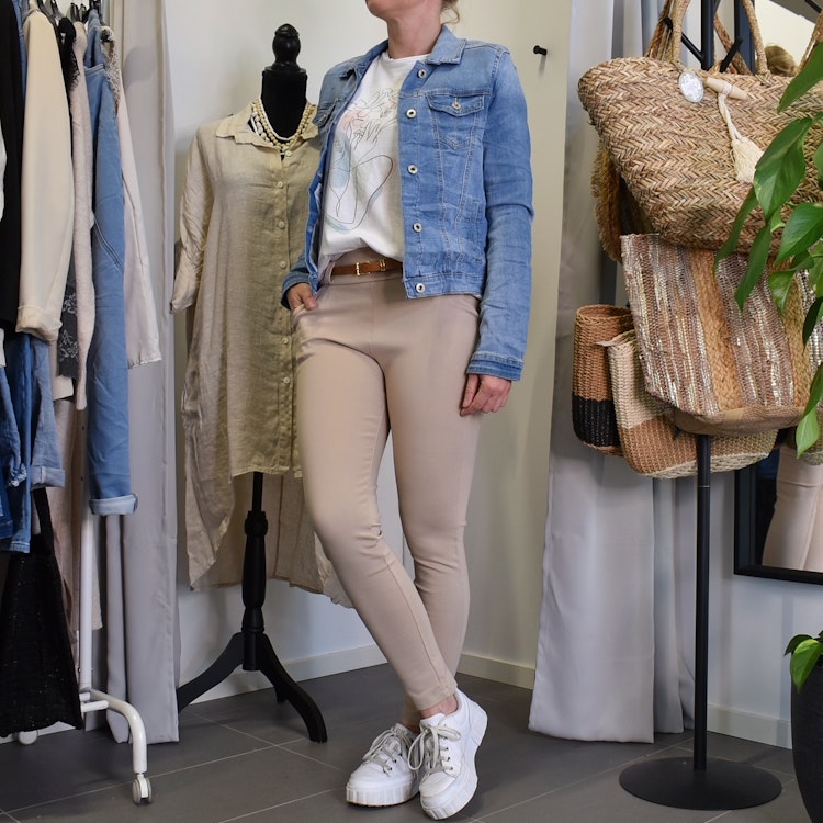 Leggings med Fickor och Skärp BEIGE