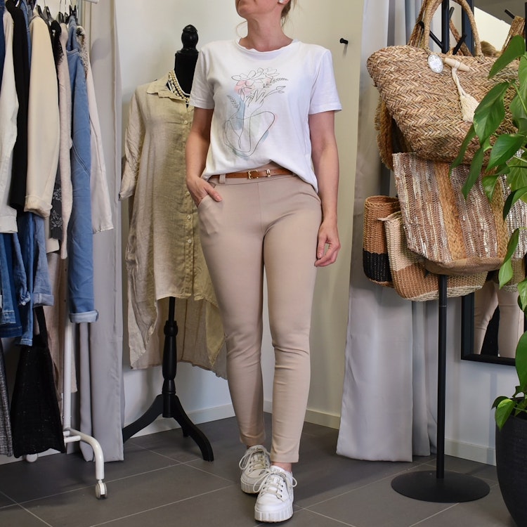 Leggings med Fickor och Skärp BEIGE