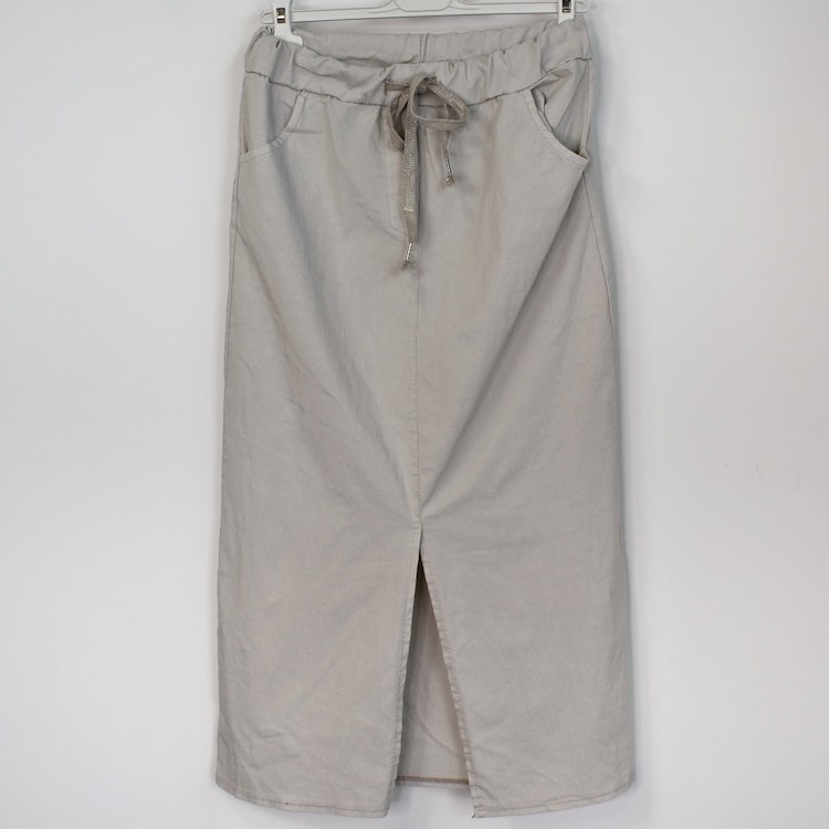 Kjol Lång Stretchig BEIGE
