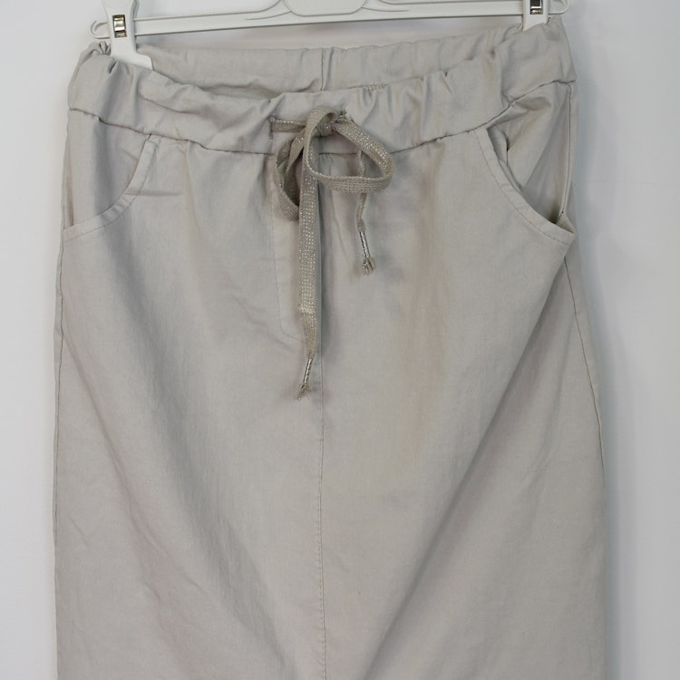 Kjol Lång Stretchig BEIGE