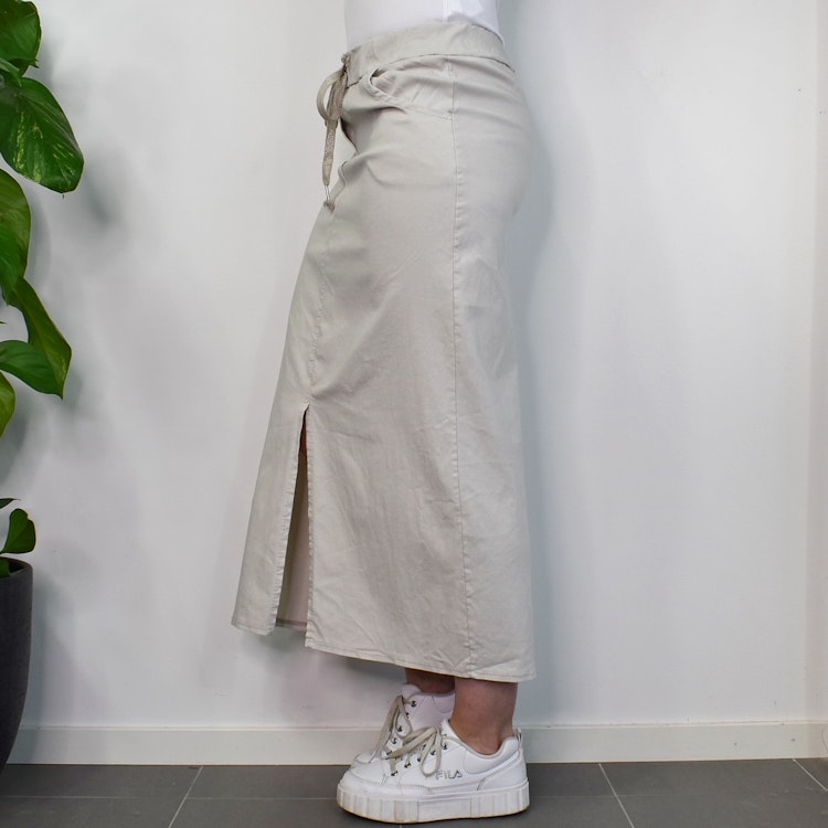 Kjol Lång Stretchig BEIGE