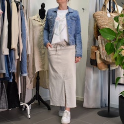 Kjol Lång Stretchig BEIGE