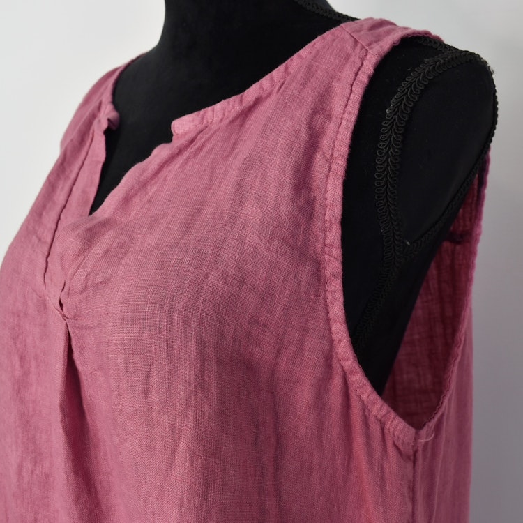Linne/Ärmlös topp FUSCHIA