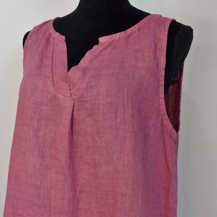 Linne/Ärmlös topp FUSCHIA