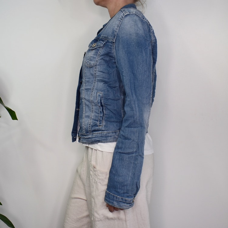 Jeansjacka med knappar BLÅ - Place du Jour