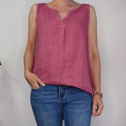 Linne/Ärmlös topp FUSCHIA