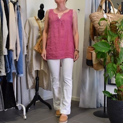 Linne/Ärmlös topp FUSCHIA