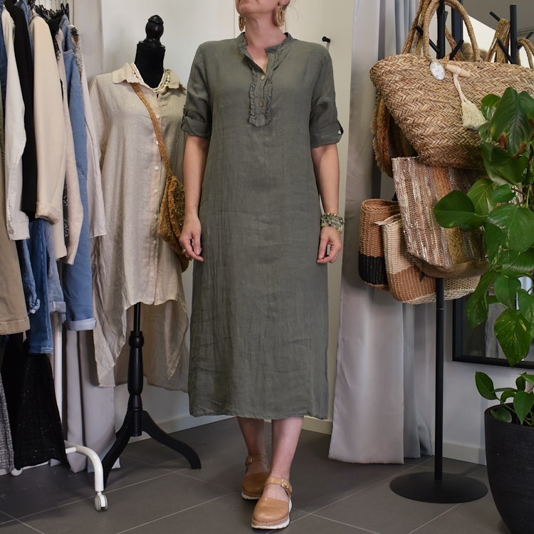 Linneklänning Camelia MILITARY - Marta du Chateau