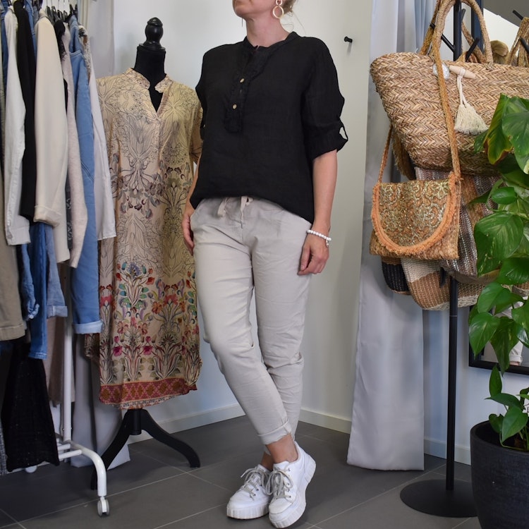 Linneskjorta Bonnie SVART - Marta du Chateau