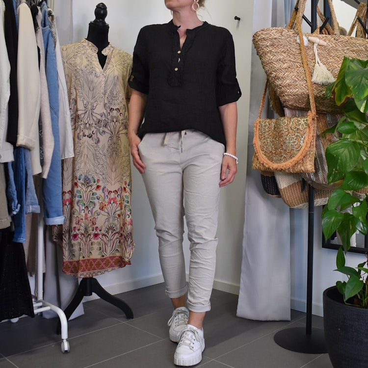 Linneskjorta Bonnie SVART - Marta du Chateau