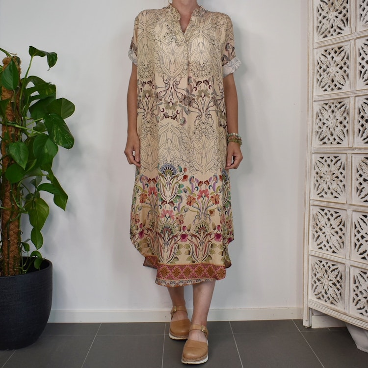 Klänning Helma Blommig BEIGE - Marta du Chateau