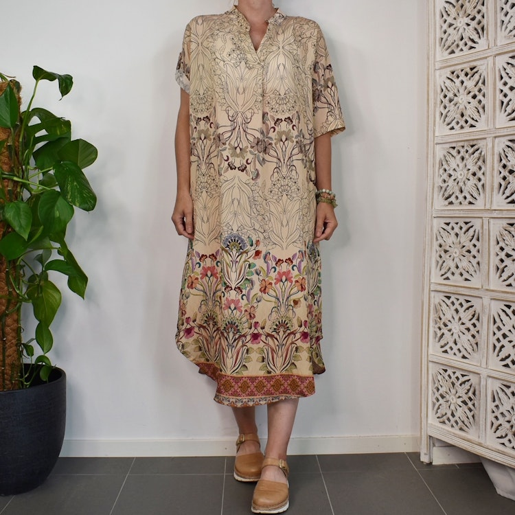 Klänning Helma Blommig BEIGE - Marta du Chateau