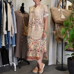 Klänning Helma Blommig BEIGE - Marta du Chateau