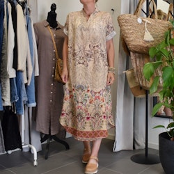 Klänning Helma Blommig BEIGE - Marta du Chateau
