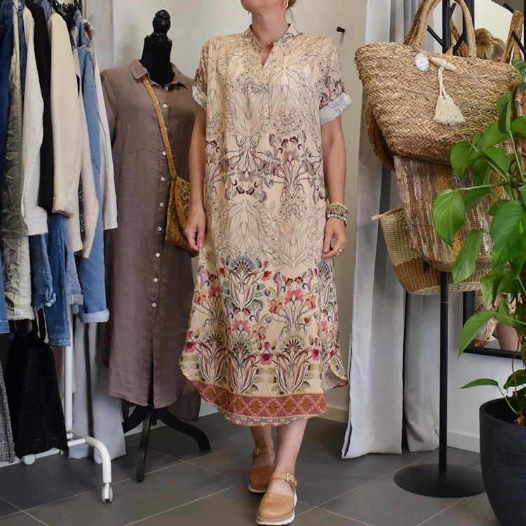 Klänning Helma Blommig BEIGE - Marta du Chateau