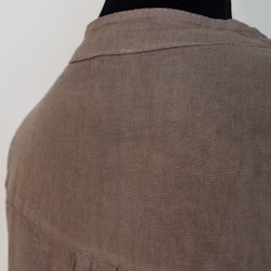 Kort Linneklänning med Krås TAUPE