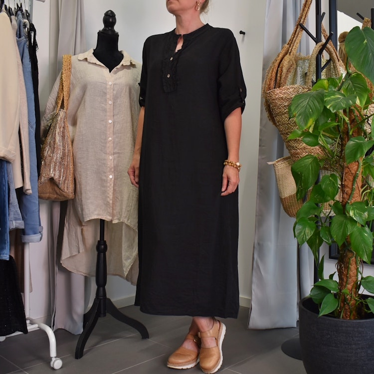 Klänning Camelia Linneviskos SVART - Marta du Chateau